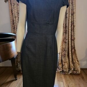 Tahari ASL Charcoal Midi Dress